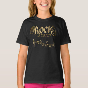 Gold Rockstar Kinder Motivation of Music T-Shirt