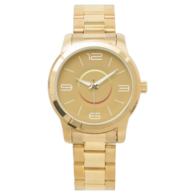 Gold Roestvrij staal met Gold Face>Bracelet Watch Horloge (Voorkant)