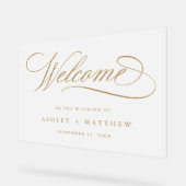 Gold Romantic Calligraphie Mariage Accueil Froid (Angle)