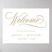 Gold Romantic Calligraphy Mariage Affiche de bienv (Devant)
