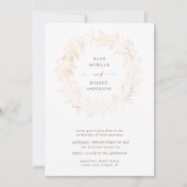 Gold Romantic Floral Wreath Faire-part de mariage (Devant)