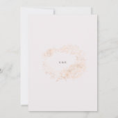 Gold Romantic Floral Wreath Faire-part de mariage (Dos)
