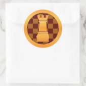 Gold Rook Chess Piece Ronde Sticker (Tas)