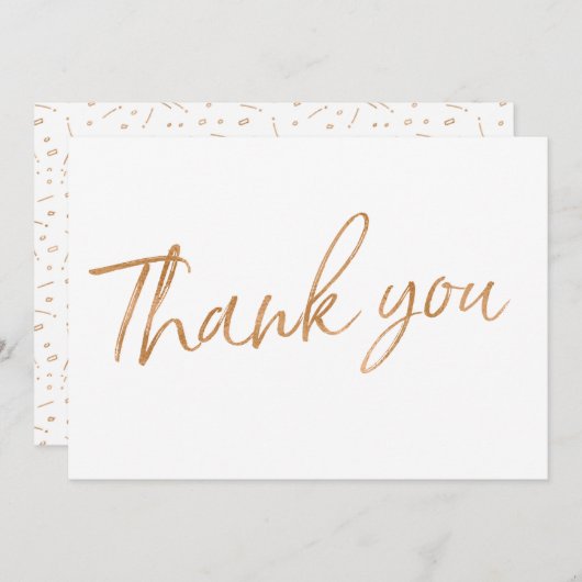 Gold Roos Calligraphy Hand Lettered Wedding "Danku Bedankkaart (Voorkant / Achterkant)