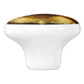 Gold Roos Ceramic Knob. Keramische Knop (Zijkant)