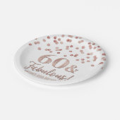 Gold Roos Confetti 60 en Fabulous Papieren Bordje (Gekanteld)
