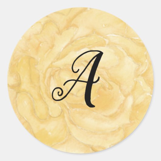 Gold Roos Floral Monogram Sticker (Voorkant)