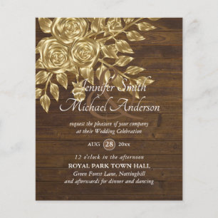 Gold Roos Metallic Wedding Invitations