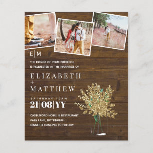 Gold Roos Metallic Wedding Invitations