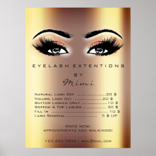 Gold Roos Peach Makeup Artist Eyes Lashes Prijzen Poster