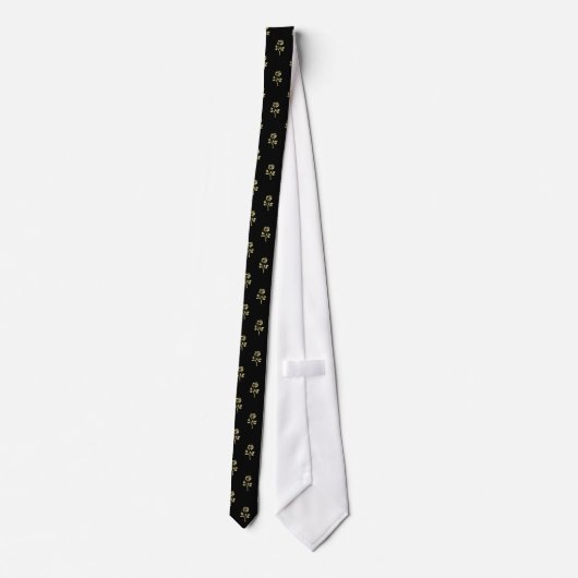 Gold Roos Polka Dot Pattern Stropdas (Achterkant)