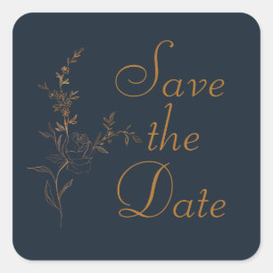 Gold Roos Stem Save the Date Sticker