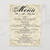 Gold Roos Wedding Dinner Menu Bedankt Opmerking (Voorkant)
