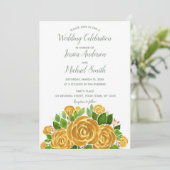 Gold Roos Wedding Kaart (Staand voorkant)