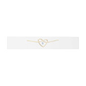 Gold Rope Heart Wedding Belly Band Uitnodigingen Wikkel (Vlak)