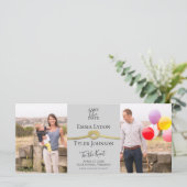 Gold Rope Knot Split Foto Grey Save the Date (Staand voorkant)