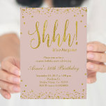 Gold & Rose Gold Anniversaire Fête Invitation<br><div class="desc">Faux or confetti splatters blush rose invitation à la fête avec un design étincelant pour la fête d'anniversaire surprise. Parfait pour un anniversaire moderne.</div>