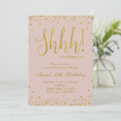 Gold & Rose Gold Anniversaire Fête Invitation (Debout devant)