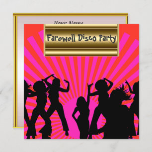 Gold rose Populaire Disco Farewell Invitation