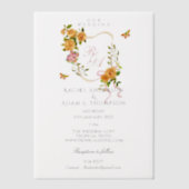 Gold Rose Ribbon Monogram Wedding  Invitation (Recto)
