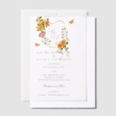 Gold Rose Ribbon Monogram Wedding  Invitation (Compenser)