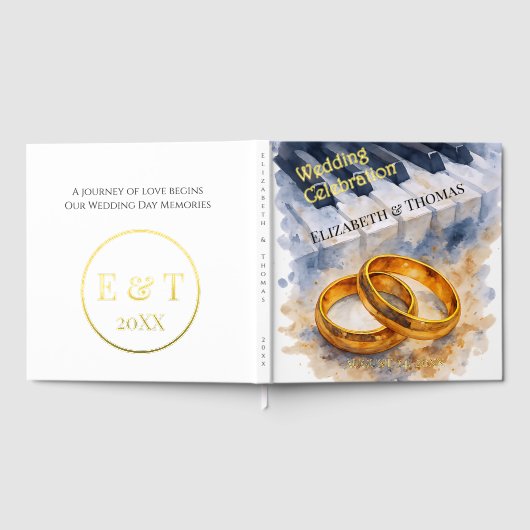Gold Rose Rings Timeless Sophisticated Elegant Gastenboek (Volledig)