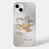 Gold Rose Silver Add Name  Case-Mate iPhone Case (Achterkant)