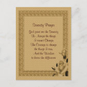 Gold Rosebuds Serenity Prayer Briefkaart (Voorkant)
