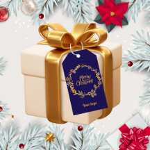 Gold & Royal blue MerryChristmas relatiegeschenk l