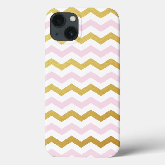 Gold & Roze Chevron Pattern iPad Case (Achterkant)
