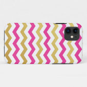 Gold & Roze Chevron Pattern iPhone Case (Achterkant (horizontaal))