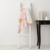 Gold & Roze Pom Pom Pattern Sherpa Blanket Sherpa Deken (In situ)