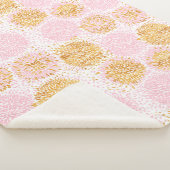 Gold & Roze Pom Pom Pattern Sherpa Blanket Sherpa Deken (3/4)