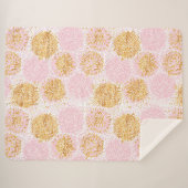 Gold & Roze Pom Pom Pattern Sherpa Blanket Sherpa Deken (Voorkant (horizontaal))