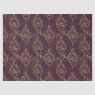 Gold-Rozen en Lijsten op de Donkerrode decoupage Tissuepapier