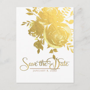 Gold Rozen Faux Folie Elegant Modern Save the Date Aankondigingskaart