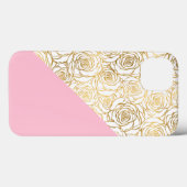 Gold Rozen met roze Case-Mate iPhone Case (Achterkant (horizontaal))