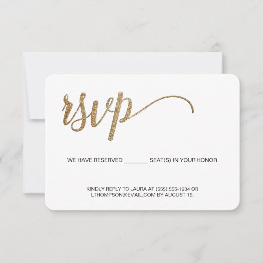 Gold RSVP Script sans envoi Siège réservé (Devant)