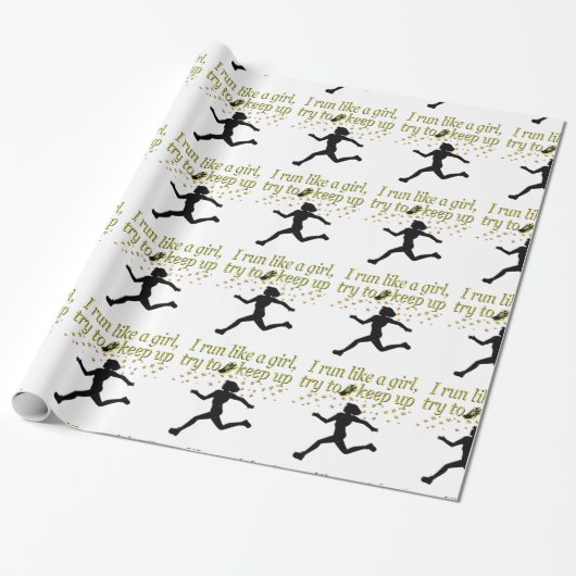 GOLD RUN ZOALS EEN CHAMPION TRACK EN FIELD ONTWERP CADEAUPAPIER (Uitgerold)