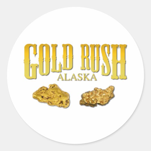 Gold Rush Ronde Sticker (Voorkant)
