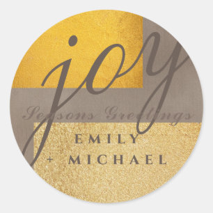 Gold Rush van LeahG Festive Modern Script Vakantie Ronde Sticker