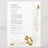 Gold Rust Leaf Terracotta Wedding Program Card Programma (Achterkant)