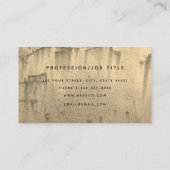Gold Rust Metallic Texture Monogram Initiaal Visitekaartje (Achterkant)