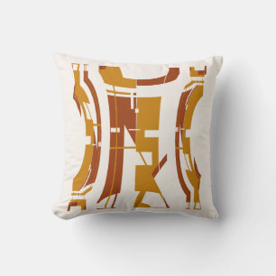 Gold Rust op gebroken witte Tribal Art Abstract De Kussen