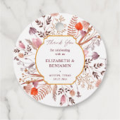 Gold Rustic Boho Chic Wildflower Wedding Bedankt Bedankjes Labels (Achterkant)