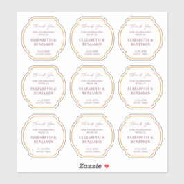 Gold Rustic Boho Chic Wildflower Wedding Thank You Sticker