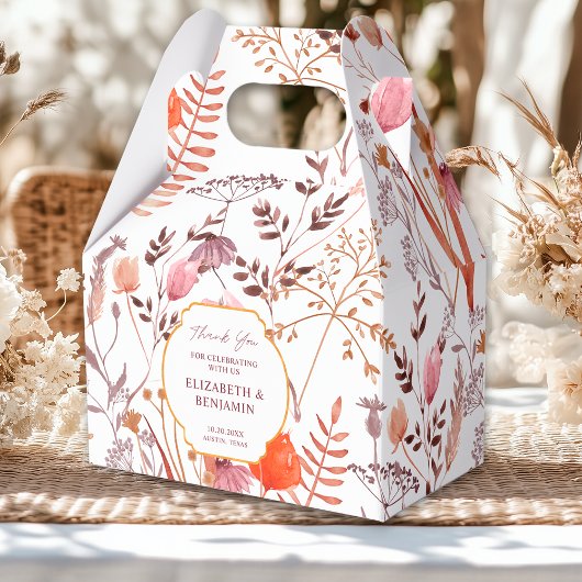 Gold Rustic Boho Chic Wildflowers Fall Wedding Bedankdoosjes