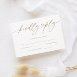 Gold Rustic Calligraphie Mariage carte RSVP<br><div class="desc">Découvrez notre Gold Rustic Calligraphy Wedding RSVP Card!</div>