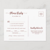 Gold Rustic Coloré Floral Menu Choix RSVP (Dos)