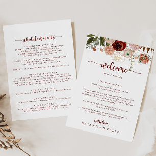 Gold Rustic Colorful Floral Wedding Welcome Letter